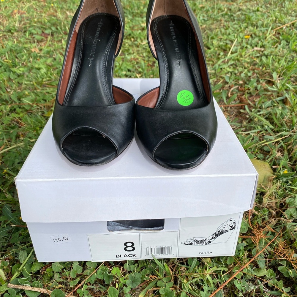 Kirra Black Elegant Peep Toe Heels